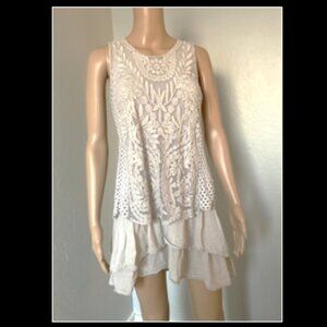 Le Marias Oatmeal Tank Top Tunic Extra Large XL